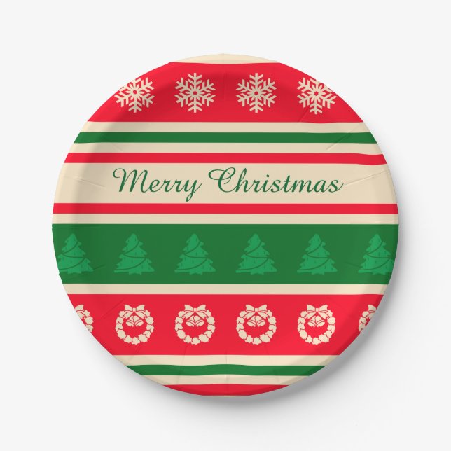 Frohe Weihnachten Pappteller (Vorderseite)