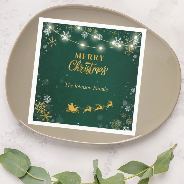 Frohe Weihnachten Party Schneeflocken und Weihnach Serviette (Von Creator hochgeladen)
