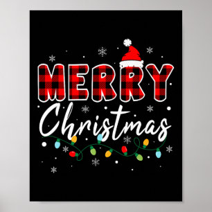 Frohe Weihnachten passende Familien-Pyjamas Santa  Poster