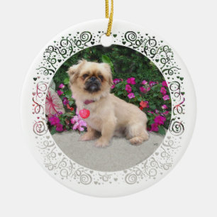 Frohe Weihnachten Pekingese Keramik Ornament