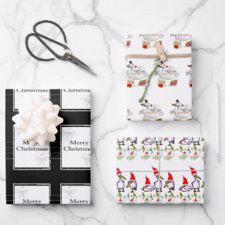 Frohe Weihnachten Pelican Wrapping Paper Sheets Geschenkpapier Set