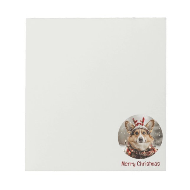 Frohe Weihnachten Pembroke Welsh Corgi Dog Notizblock (Vorderseite)