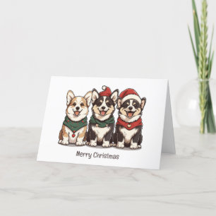 Frohe Weihnachten Pembroke Welsh Corgi Hunde