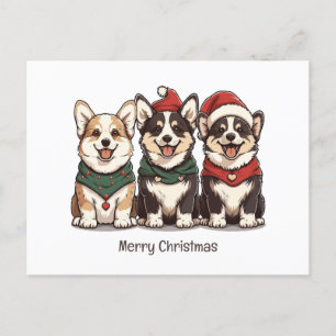 Frohe Weihnachten Pembroke Welsh Corgi Hunde Postkarte