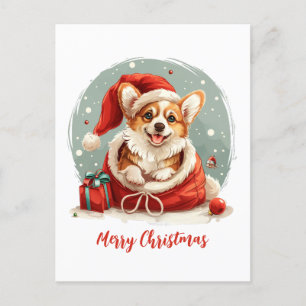 Frohe Weihnachten Pembroke Welsh Corgi Welpen