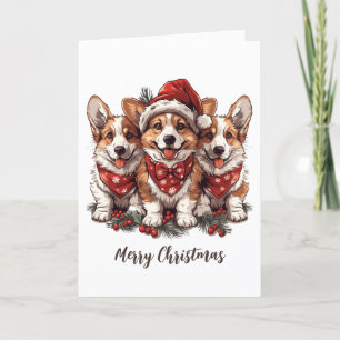 Frohe Weihnachten Pembroke Welsh Corgi Welpen