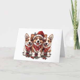 Frohe Weihnachten Pembroke Welsh Corgi Welpen