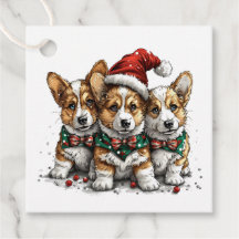 Frohe Weihnachten Pembroke Welsh Corgi Welpen