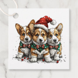 Frohe Weihnachten Pembroke Welsh Corgi Welpen Geschenkanhänger