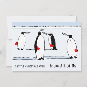 Frohe Weihnachten Penguin Holiday Cooles Rotes Her Karte