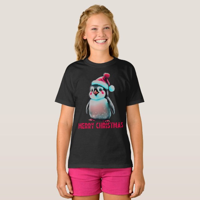 Frohe Weihnachten Penguin Liebhaber T-Shirt (Vorne ganz)