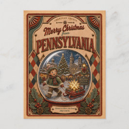 Frohe Weihnachten Pennsylvania Vintage-Schneekugel