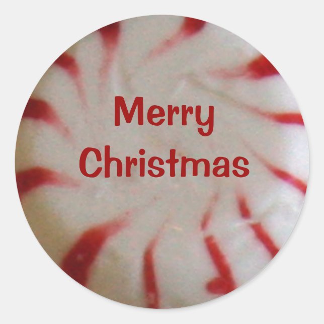 Frohe Weihnachten Peppermint Candy Sticker (Vorderseite)