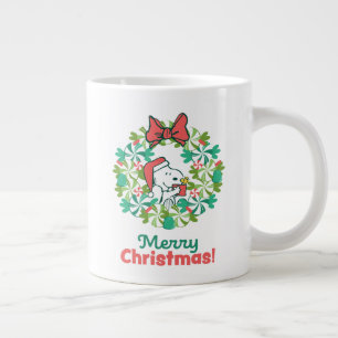 Frohe Weihnachten Peppermint Holiday Wreath Jumbo-Tasse