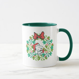 Frohe Weihnachten Peppermint Holiday Wreath Tasse