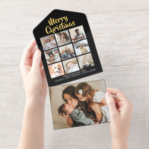 Frohe Weihnachten Personalisiert 10 Fotos All-in-One-Einladung