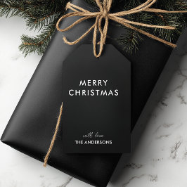 Frohe Weihnachten Personalisiert Black | Individue Geschenkanhänger