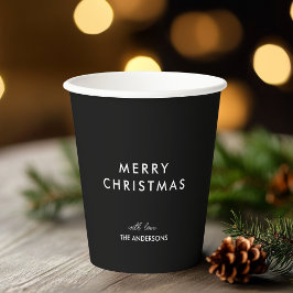 Frohe Weihnachten Personalisiert Name Black Pappbecher