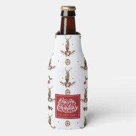 Frohe Weihnachten Personalisiert Winter Deer Patte Flaschenkühler