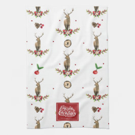 Frohe Weihnachten Personalisiert Winter Deer Patte Geschirrtuch