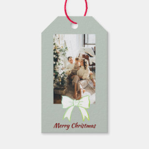 Frohe Weihnachten Personalisierten Foto Bow Gesche Geschenkanhänger