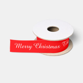Frohe Weihnachten personalisierter Familienname Satinband