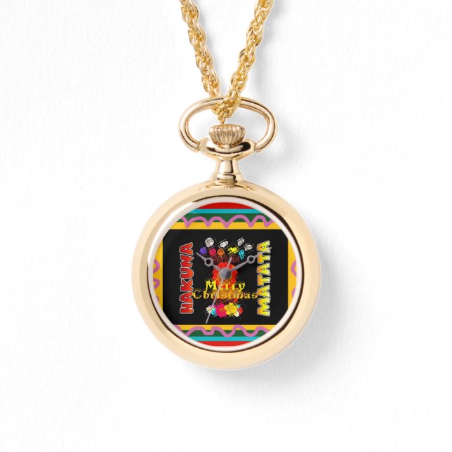 Frohe Weihnachten personalisierter Glücksfall Armbanduhr (Vorderseite)