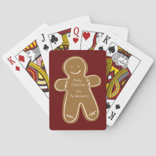 Frohe Weihnachten personalisierter Lebkuchenmann Spielkarten