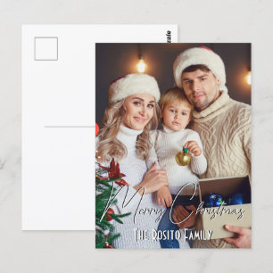Frohe Weihnachten Personalisierter Name und Foto Postkarte