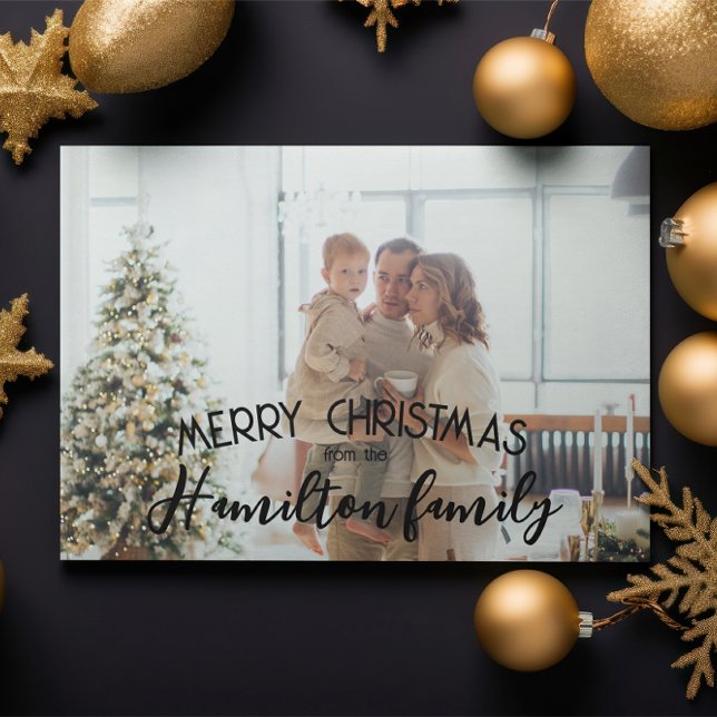 Frohe Weihnachten Personalisiertes Foto (Merry Christmas Personalized Photo Holiday Cards by Ricaso. Add your own photograph and text)