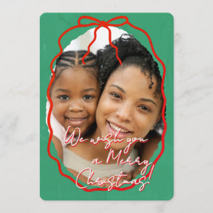 Frohe Weihnachten Personalisiertes Foto-Feiertag Einladung