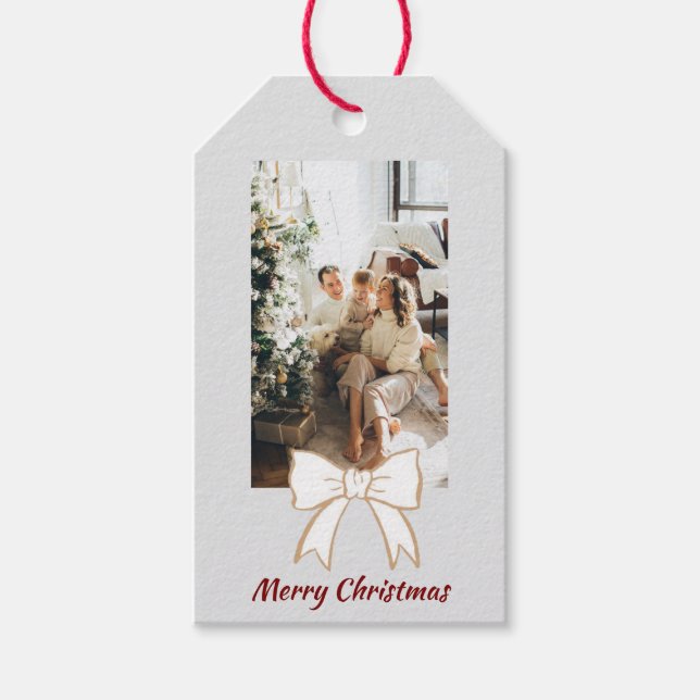Frohe Weihnachten Personalisiertes Foto Geschenk T Geschenkanhänger (Vorderseite)