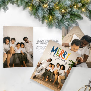 Frohe Weihnachten Personalisiertes Foto und Text Dreifach Gefaltete Urlaubskarte
