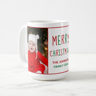 Frohe Weihnachten Personalisiertes Niedliches Foto Kaffeetasse