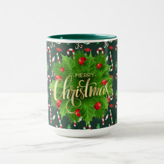 Frohe Weihnachten Pfefferminzstäbe Tasse