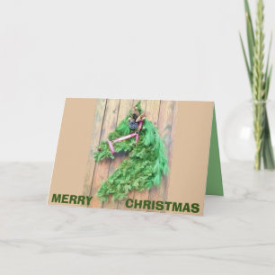 FROHE WEIHNACHTEN PFERD KRANZ KARTE