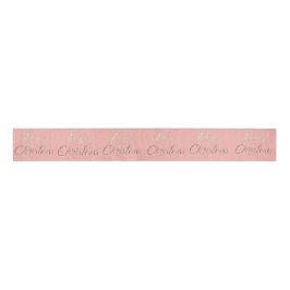 Frohe Weihnachten Pfirsichkoralle Pastel Pink Rose Ripsband