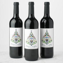 Frohe Weihnachten - phantastischer Kaschubischer W Weinetikett