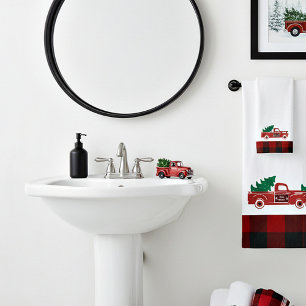 Frohe Weihnachten Pickup und Baum Badhandtuch Set