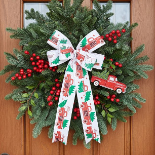 Frohe Weihnachten Pickup und Baum Satinband