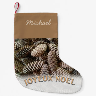 Frohe Weihnachten Pine Cone Name Kleiner Weihnachtsstrumpf