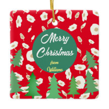 Frohe Weihnachten Pine Floral Tree