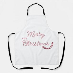 frohe weihnachten pink familienname 20xx pastel mo schürze
