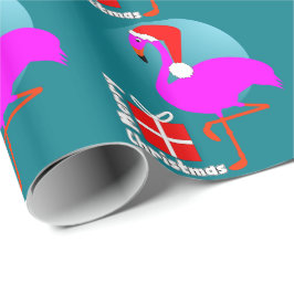 Frohe Weihnachten Pink Flamingo Niedlich Trendy Gr Geschenkpapier
