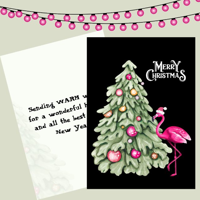 Frohe Weihnachten Pink Flamingo und Pastel Tree (Von Creator hochgeladen)