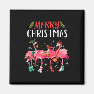 Frohe Weihnachten Pink Flamingo Weihnachtsbaum Xma Magnet