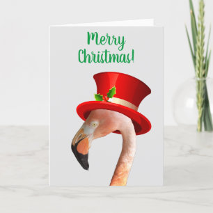 Frohe Weihnachten Pink Flamingo Weihnachtskarte