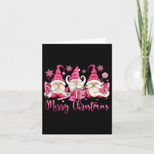 Frohe Weihnachten Pink Gnome Xmas Matching Family Karte