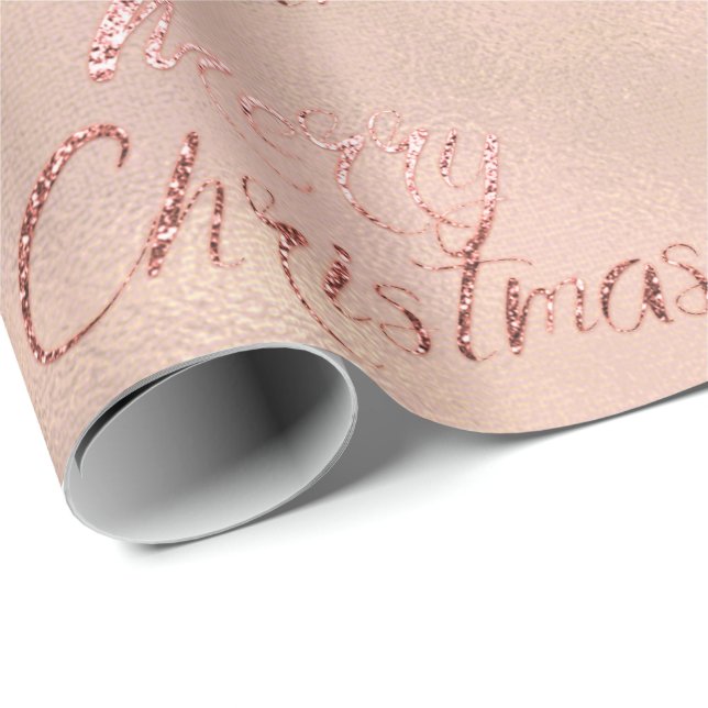 Frohe Weihnachten Pink Gold Burlap Linen Hütte Geschenkpapier (Rolleneckpunkt)
