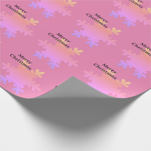 Frohe Weihnachten Pink Gold Schneeflocken Muster 2 Geschenkpapier